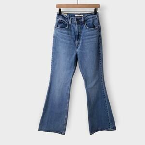 Levi's 70s High Flare Jeans Medium Blue Denim Womens Sz 27x32 Retro Casual